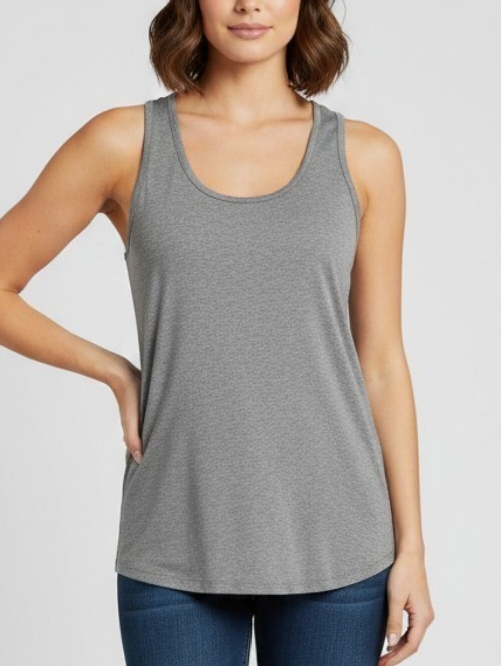 Heather Gray Scoop Neck Tank Top